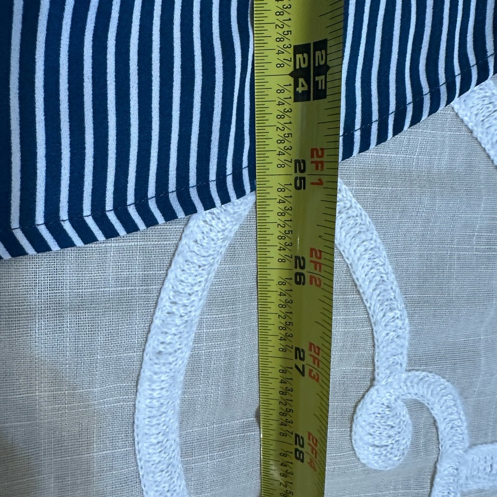 Loft Green & White Striped Blouse With Back V-Neck - Picture 10 of 10